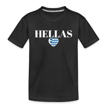 Hellas Griechenland Griechische Flagge Grieche - Kinder Premium Bio T-Shirt - Schwarz - Vorne