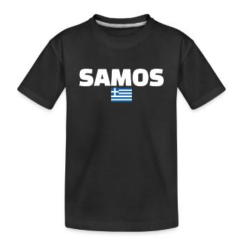 Samos Grèce Drapeau grec Grec - T-shirt bio Premium Enfant - noir - Devant