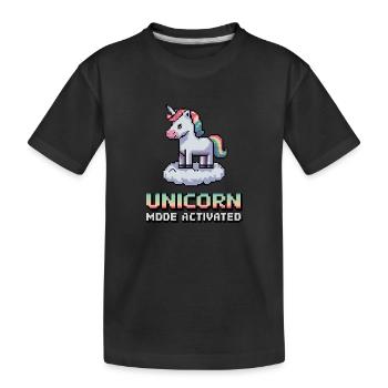 Unicorn Mode Activated - Kids' Premium Organic T-Shirt - black - Front