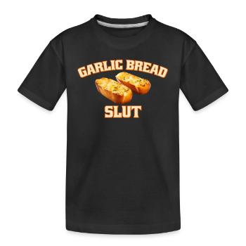 Garlic Bread Liebhaber Humorvolle Knoblauchbrot - Kinder Premium Bio T-Shirt - Schwarz - Vorne
