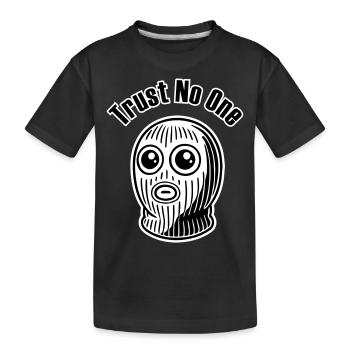 Criminel aux yeux écarquillés - Ne faites confiance à personne Design - T-shirt bio Premium Enfant - noir - Devant