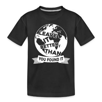 Earth Day Make Earth Better - Kids' Premium Organic T-Shirt - black - Front