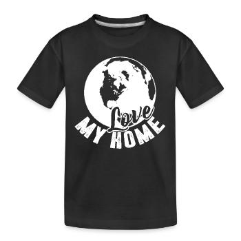 Earth Day Love My Home Earth - Kids' Premium Organic T-Shirt - black - Front