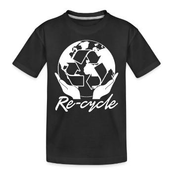 Earth Day Re cycle Earth - Kids' Premium Organic T-Shirt - black - Front
