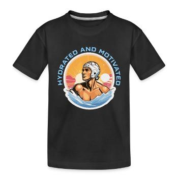 Water Polo Hydrated And Motivated Water Sports - Kids' Premium Organic T-Shirt - black - Front