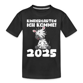 Kindergarten 2025 Kinder Geschenk Kita 2025 Deko - Kinder Premium Bio T-Shirt - Schwarz - Vorne