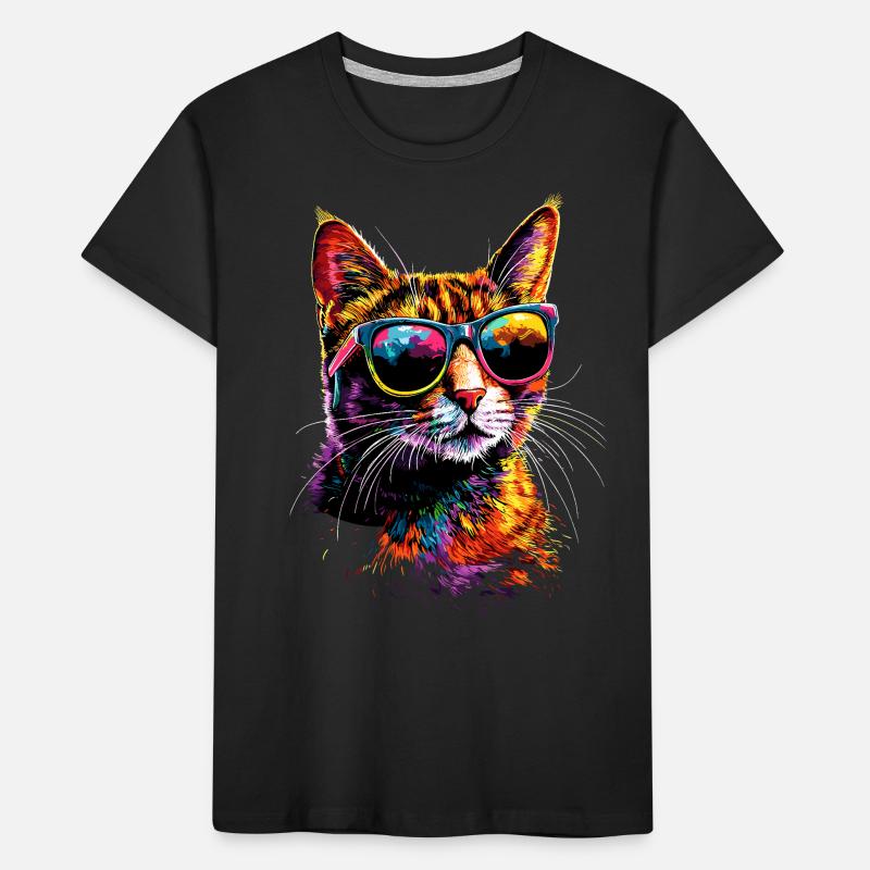 Savannah Chat Chat Maman Mignon Serval Léopard Chats T-shirt bio Premium Enfant