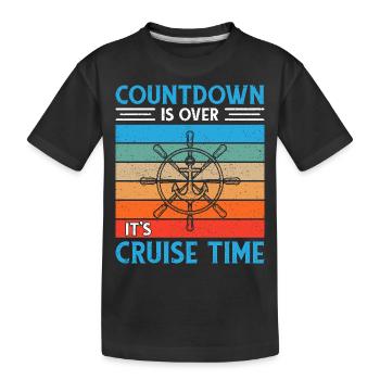 Croisière avec le bateau de croisière familial - T-shirt bio Premium Enfant - noir - Devant