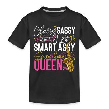 Saxophone Classy Sassy And A Bit - Kids' Premium Organic T-Shirt - black - Front