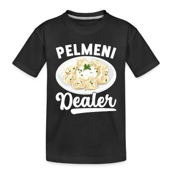 Pelmeni Russian Cuisine - Kids' Premium Organic T-Shirt - black - Front