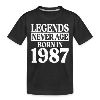 Legends Never Grow Old Birthday 1987 - Kids' Premium Organic T-Shirt - black - Front