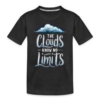 Cloudy view, Relaxing sky, Dreamy - Kids' Premium Organic T-Shirt - black - Front