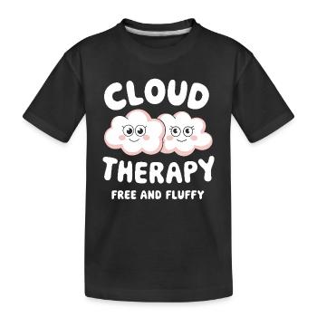 Cloudy view, Relaxing sky, Dreamy - Kids' Premium Organic T-Shirt - black - Front