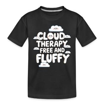 Cloudy view, Relaxing sky, Dreamy - Kids' Premium Organic T-Shirt - black - Front