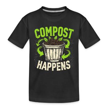 Adeptes du compostage Jardinage durable - T-shirt bio Premium Enfant - noir - Devant
