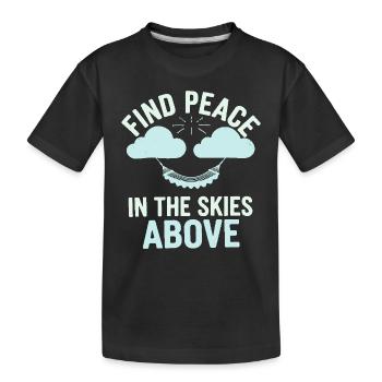Cloudy view, Relaxing sky, Dreamy - Kids' Premium Organic T-Shirt - black - Front