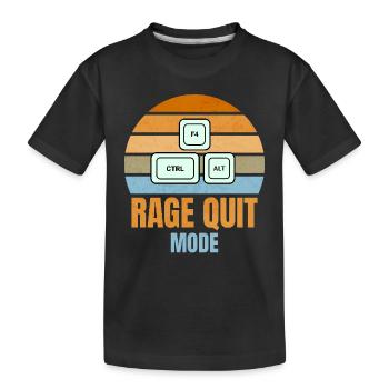 Rage Quit Modus – STRG + ALT + F4 für Gamer - Kinder Premium Bio T-Shirt - Schwarz - Vorne