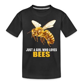 Bienen Biene - Kinder Premium Bio T-Shirt - Schwarz - Vorne
