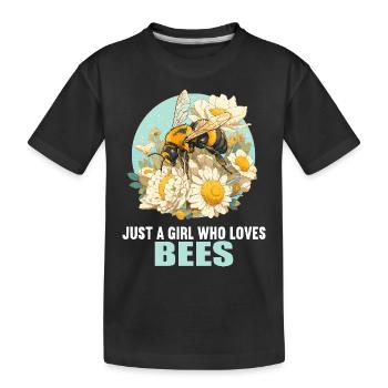 Bienen Biene - Kinder Premium Bio T-Shirt - Schwarz - Vorne