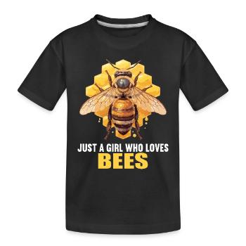 Bienen Biene - Kinder Premium Bio T-Shirt - Schwarz - Vorne
