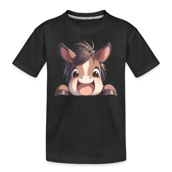 Horses Horse - Kids' Premium Organic T-Shirt - black - Front