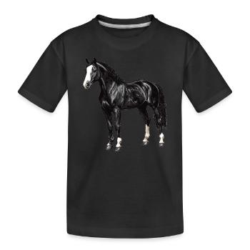 Horses Horse - Kids' Premium Organic T-Shirt - black - Front