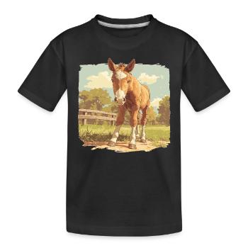Horses Horse - Kids' Premium Organic T-Shirt - black - Front