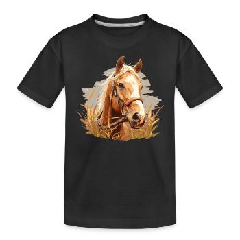 Horses Horse - Kids' Premium Organic T-Shirt - black - Front