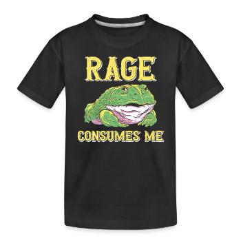 Anger Consumes Me Frog Humor Cartoon - Kids' Premium Organic T-Shirt - black - Front