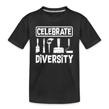 Les peintres célèbrent la diversité Créativité - T-shirt bio Premium Enfant - noir - Devant