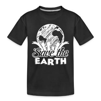 Earth Day Save The Earth - Kids' Premium Organic T-Shirt - black - Front