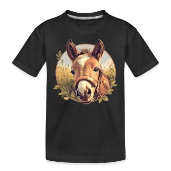 Horses Horse - Kids' Premium Organic T-Shirt - black - Front
