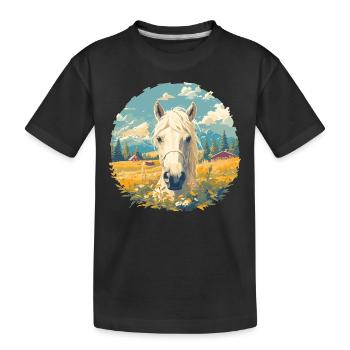 Horses Horse - Kids' Premium Organic T-Shirt - black - Front