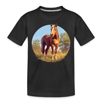 Horses Horse - Kids' Premium Organic T-Shirt - black - Front