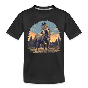 Horses Horse - Kids' Premium Organic T-Shirt - black - Front