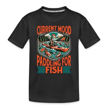 Kayak Fishing Current Mood Paddling Loves Boating - Kids' Premium Organic T-Shirt - black - Front