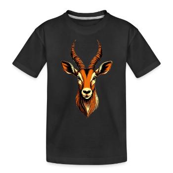 Antilope Kudu Gazelle Afrika Serengeti Antilopen - Kinder Premium Bio T-Shirt - Schwarz - Vorne