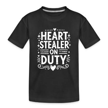 Voleur de cœur en service - T-shirt bio Premium Enfant - noir - Devant