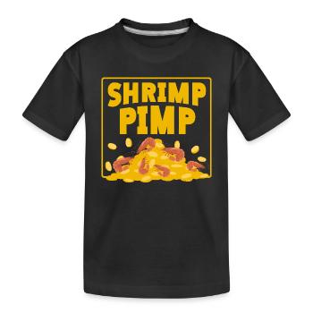 Shrimp Pimp: Krabben und Gold - Kinder Premium Bio T-Shirt - Schwarz - Vorne