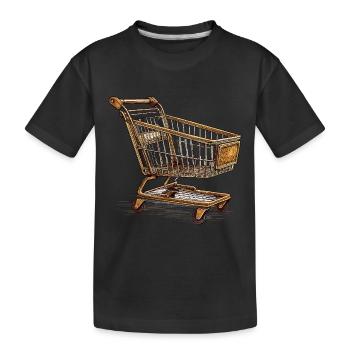 SHOPPING TROLLEY - Kids' Premium Organic T-Shirt - black - Front