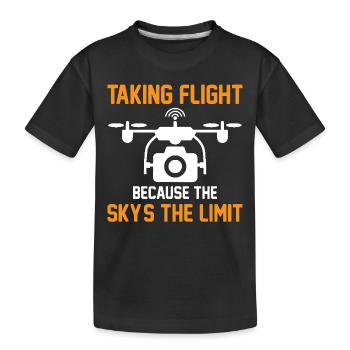 Drohne Quadrocopter Drohnenflieger - Kinder Premium Bio T-Shirt - Schwarz - Vorne