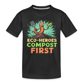Adeptes du compostage Jardinage durable - T-shirt bio Premium Enfant - noir - Devant