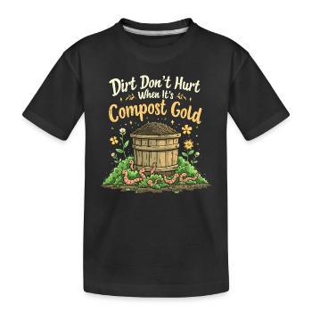 Adeptes du compostage Jardinage durable - T-shirt bio Premium Enfant - noir - Devant