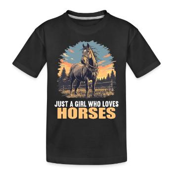 Chevaux Cheval - T-shirt bio Premium Enfant - noir - Devant