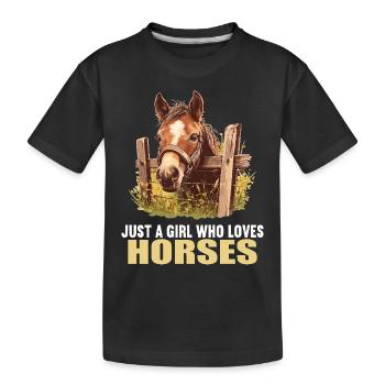 Horses Horse - Kids' Premium Organic T-Shirt - black - Front