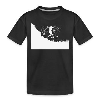 Trail Runner Cross Trail Bergläufer - Kinder Premium Bio T-Shirt - Schwarz - Vorne