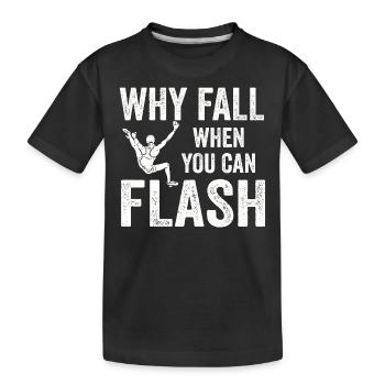 Boulderer Chalk Up and Flash Bouldering - Kids' Premium Organic T-Shirt - black - Front