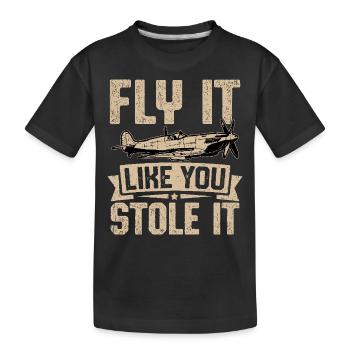 Fliege es, als hättest du es gestohlen - Kinder Premium Bio T-Shirt - Schwarz - Vorne