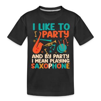 Saxophone J’aime faire la fête et par - T-shirt bio Premium Enfant - noir - Devant