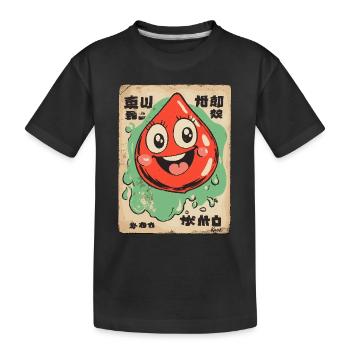 Shabby Fake Japanese Happy Drop - Kids' Premium Organic T-Shirt - black - Front